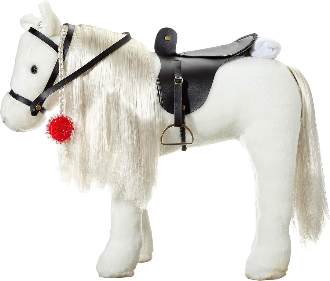 Götz 3403087 Lipizzaner Kämmpferd (Stockmass 37 cm) – weisses Plüschpferd, Höhe ca. 52 cm für Stehpu