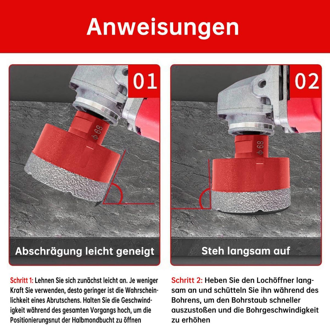 SUQIN Diamant Fliesenbohrer 85mm,M14 Gewinde Winkelschleifer Diamantbohrer Lochsäge zum Bohren von F