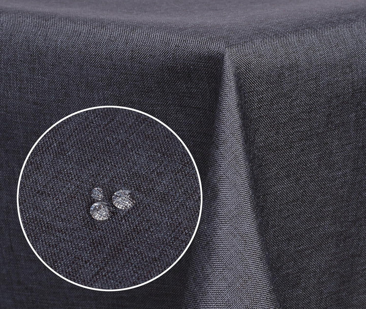 Textil Tischdecke - Leinen Optik - wasserabweisend Eckig 130x300 (Anthrazit, ca. 130 x 300 cm) Anthr