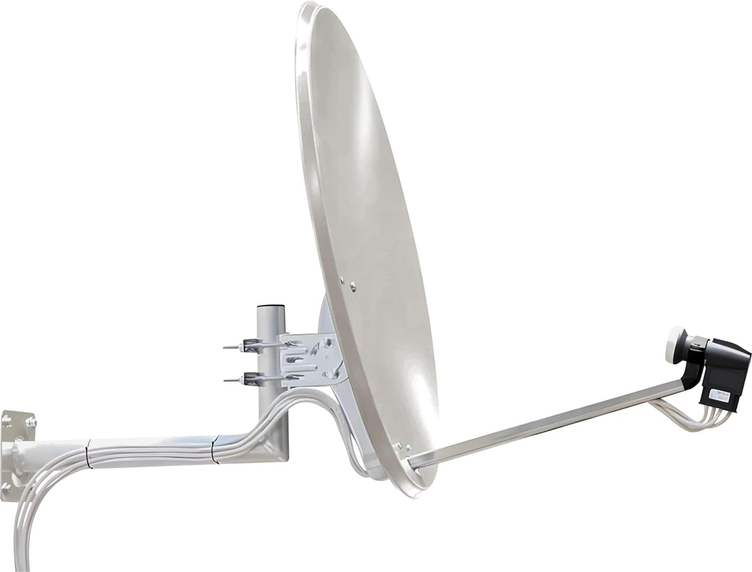 Telestar Digirapid 80 S SAT-Spiegel (80 cm Stahl-Spiegel, Masthalterung, 40mm LNB-Halterung) lichtgr