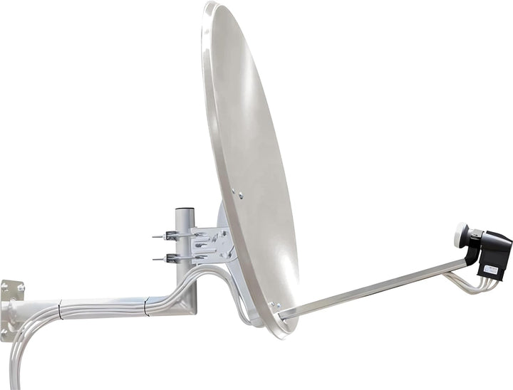 Telestar Digirapid 80 S SAT-Spiegel (80 cm Stahl-Spiegel, Masthalterung, 40mm LNB-Halterung) lichtgr