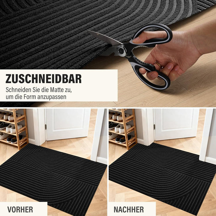 FEOMOS Schmutzfangmatte Innen Aussen 50x80cm, rutschfeste Fussmatte mit Saugkraft, Fussmatte Waschba