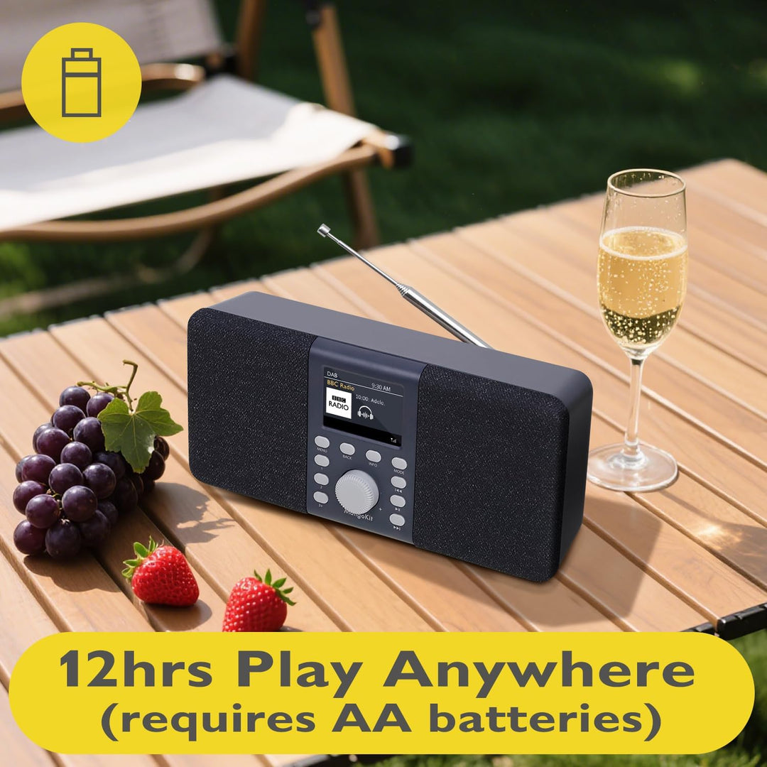 MangoKit MD5 Stereo DAB Radio mit Bluetooth,DAB Plus Radio,Digitalradio,UKW Radio,Tragbares Dab Radi