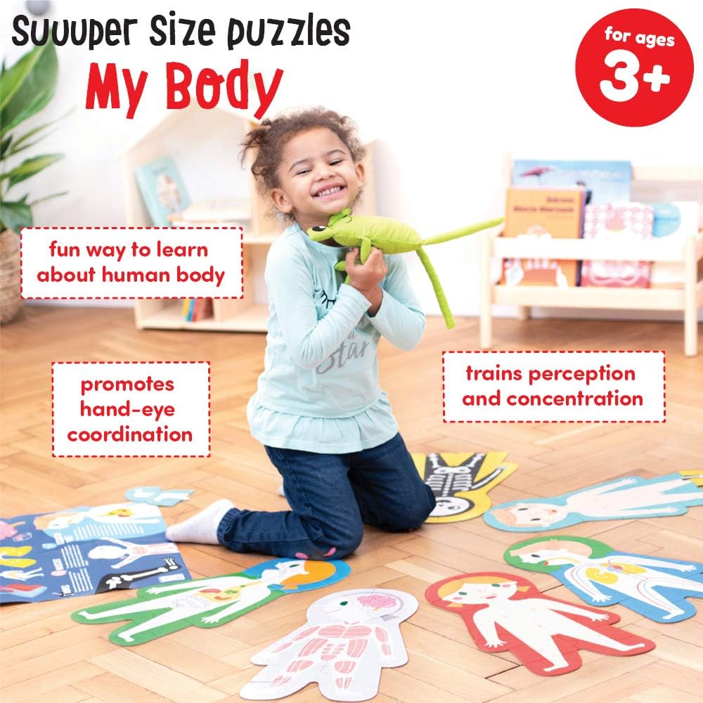 Banana Panda - Suuuper Size Puzzles My Body - Set mit 6 grossen Bodenpuzzles zum Lernen für Kinder a