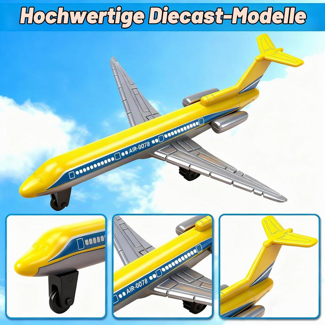 YongnKids 18 Pack Spielzeug Flugzeug, Diecast für Jungen Alter 3 4-7 8-12, Legierung Flugzeuge Model