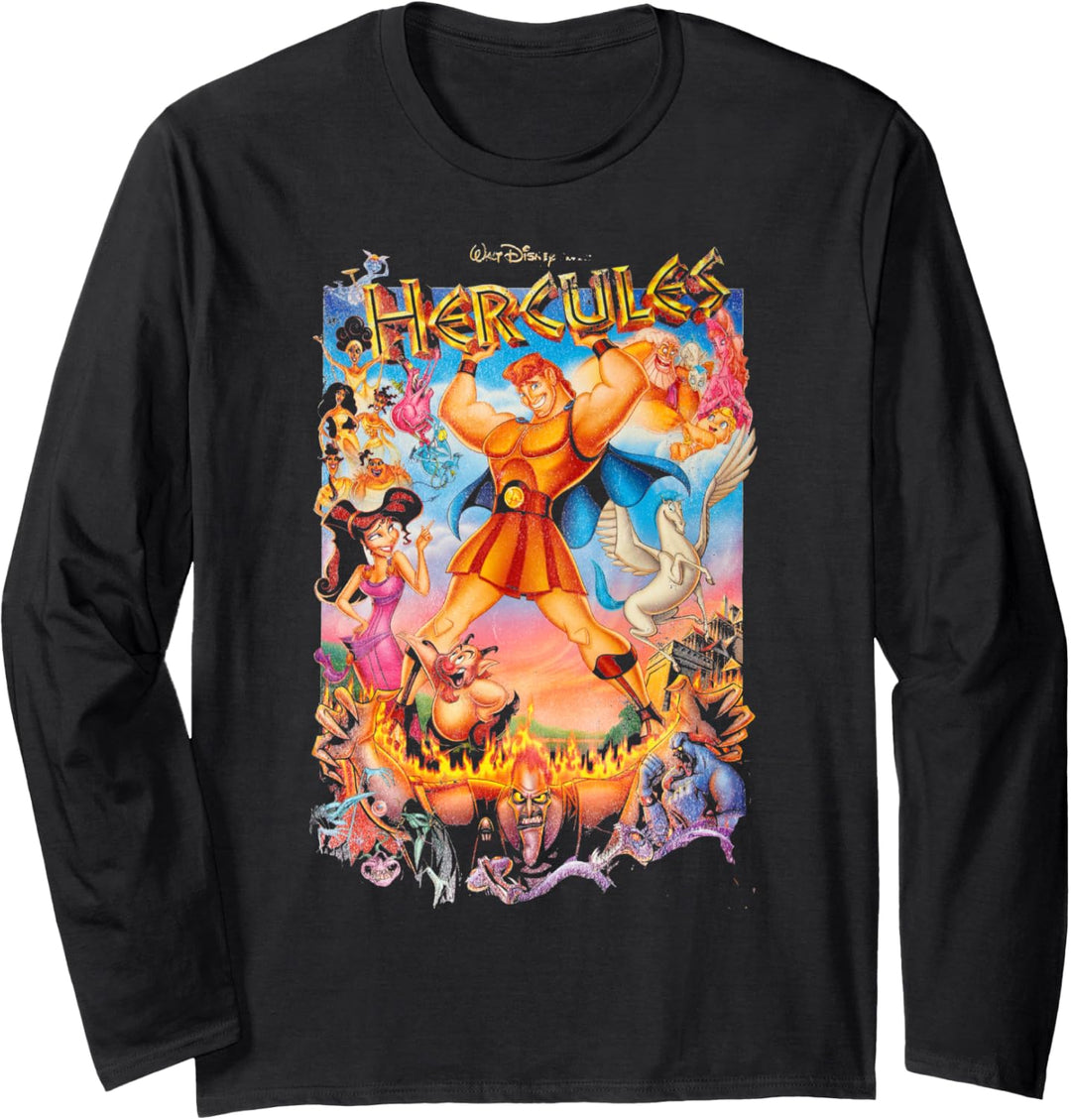 Disney Hercules Classic Movie Poster Langarmshirt