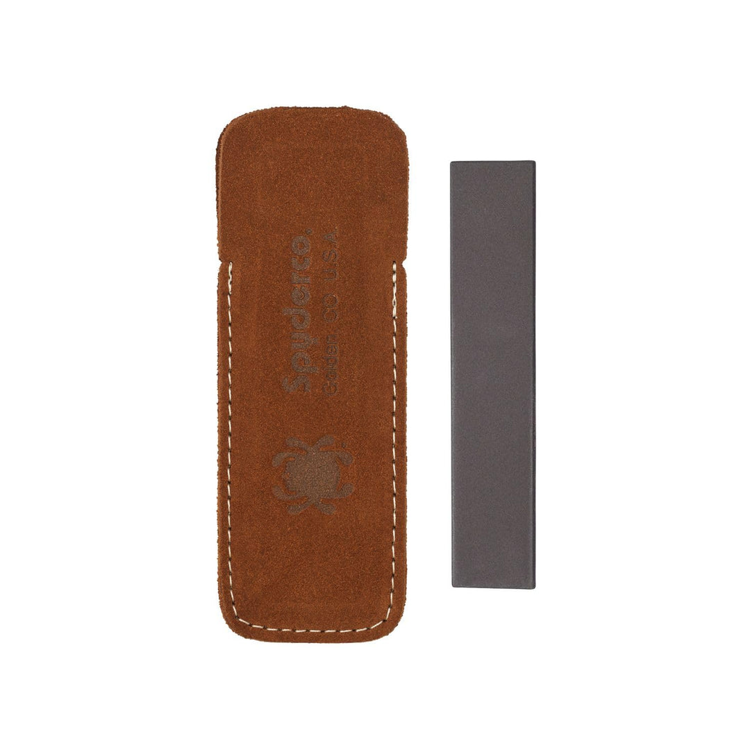 Spyderco Taschenstein mit mittlerer Körnung und Lederetui, Weiss 1" x 5" x 1/8", 1" x 5" x 1/8"