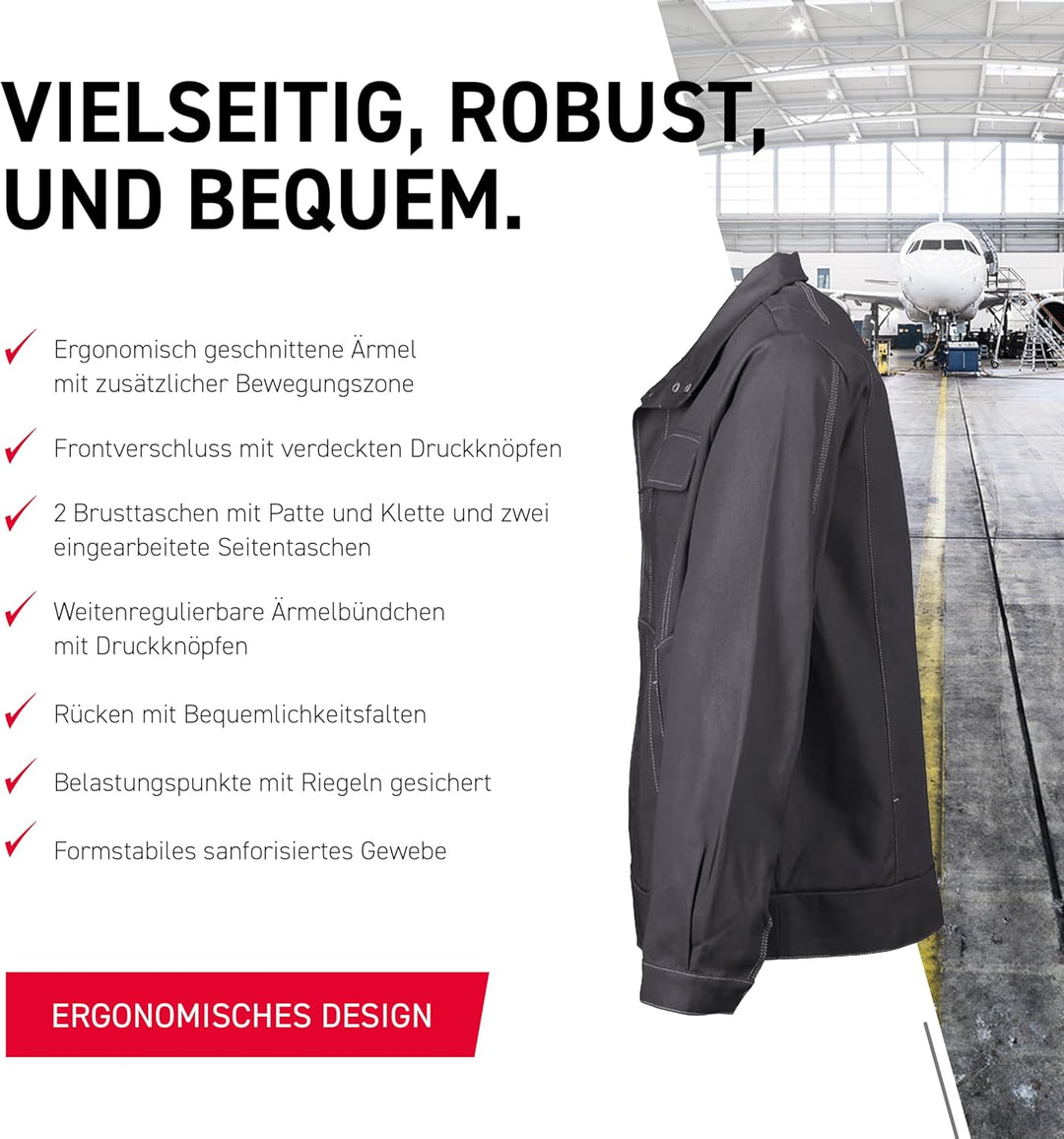 KÜBLER Workwear KÜBLER ORGANIQ Arbeitsjacke anthrazit 90 anthrazit, 90 anthrazit