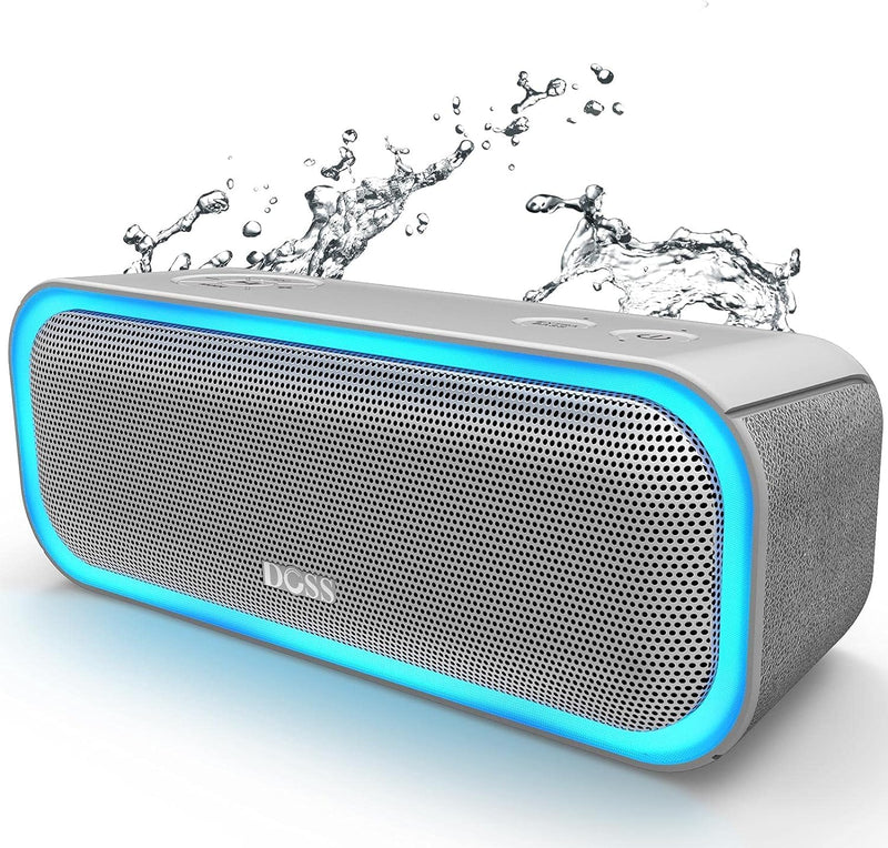 DOSS Bluetooth Lautsprecher, SoundBox Pro Musikbox, 20W, Mehrfarbige Lichter, IPX6 Wasserdicht, 20H