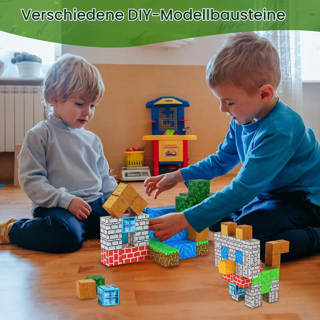 Magnetische Bausteine - Build Mine Magnete Welt World Set, Magnetisches Spielzeug für Jungen und Mäd
