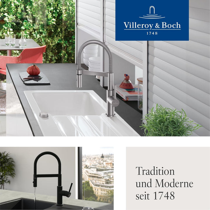 Villeroy & Boch 927300 Steel Expert Compact Spültischarmatur, Edelstahl massiv Edelstahl Massiv Flac