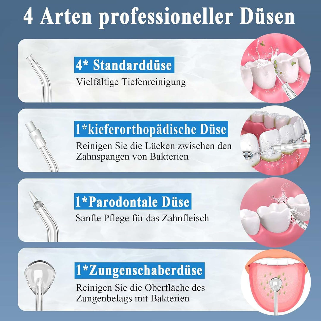 SURFOU Munddusche Kabellos Water Flosser for Teeth, Elektrische Wasserflosser für Zähne Oral Irrigat