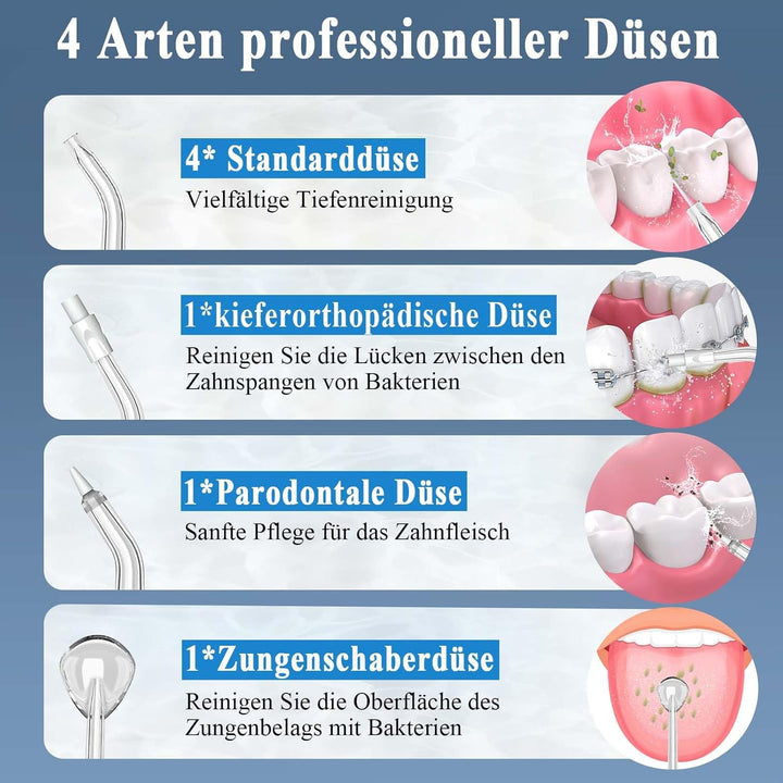 SURFOU Munddusche Kabellos Water Flosser for Teeth, Elektrische Wasserflosser für Zähne Oral Irrigat