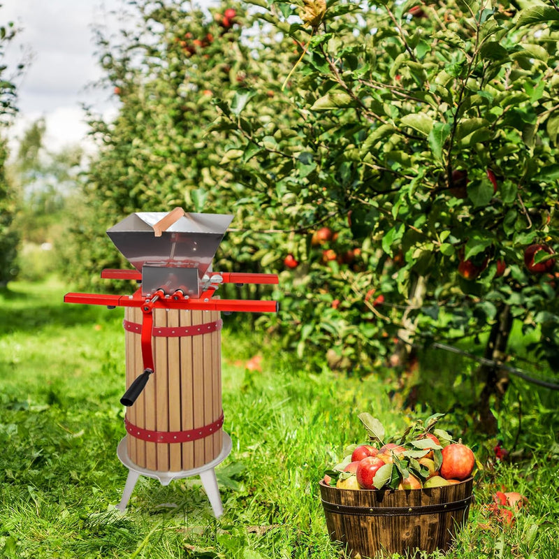 Grafner Obstmühle 7 Liter, Massive Ausführung mit Handkurbel, Apfelpresse Beerenmühle Traubenmühle S