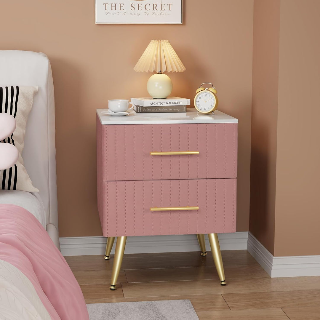 WOLTU Nachttisch Sofatisch Nachtkommode Nachtschrank mit 2 Schubladen für Schlafzimmer Wohnzimmer au