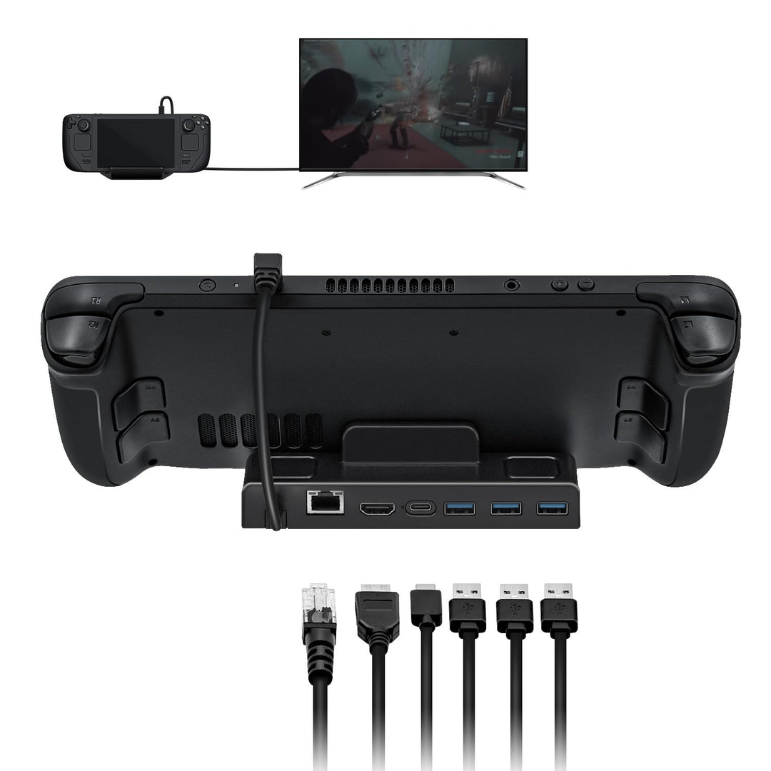 Mcbazel Steam Deck Dock, 6 in 1 Docking Station mit HDMI 2.0 4K@60Hz, Gigabit Ethernet, 3 USB 3.0, P