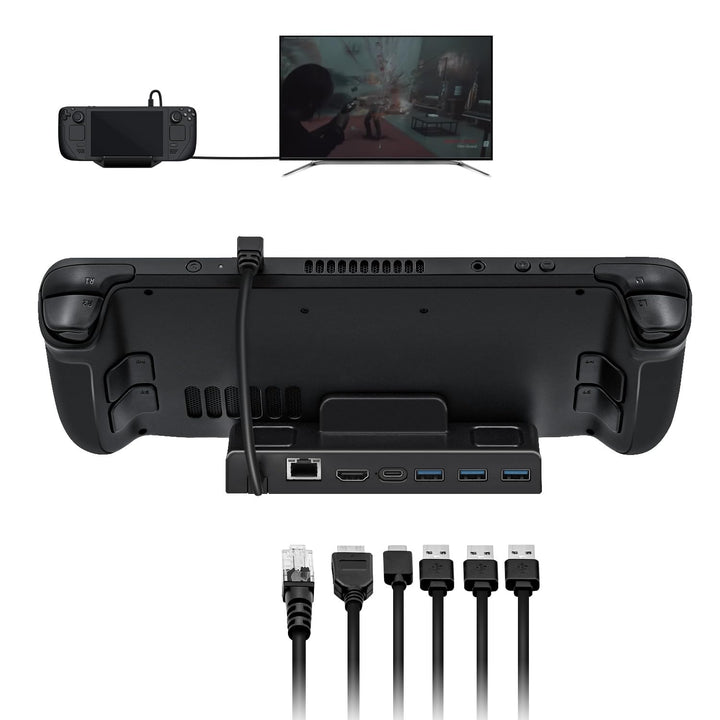 Mcbazel Steam Deck Dock, 6 in 1 Docking Station mit HDMI 2.0 4K@60Hz, Gigabit Ethernet, 3 USB 3.0, P