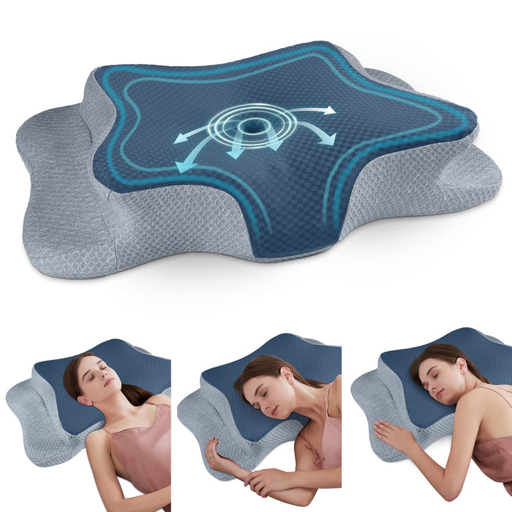 Memory Foam Kissen, Gebärmutterhalskissen für Nacken und Schultern Schmerzlinderung, Ergonomische Ko