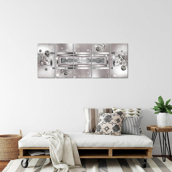 Runa Art Bild Abstrakt Wandbilder auf Vlies Leinwand 5 Teilig Wanddekoration Wohnzimmer Schlafzimmer