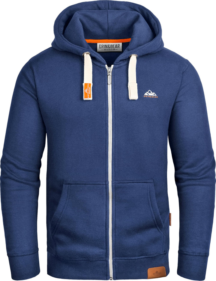 Grin&Bear Hoodie Herren Sweatshirt Pullover GEC022, Dunkelblau