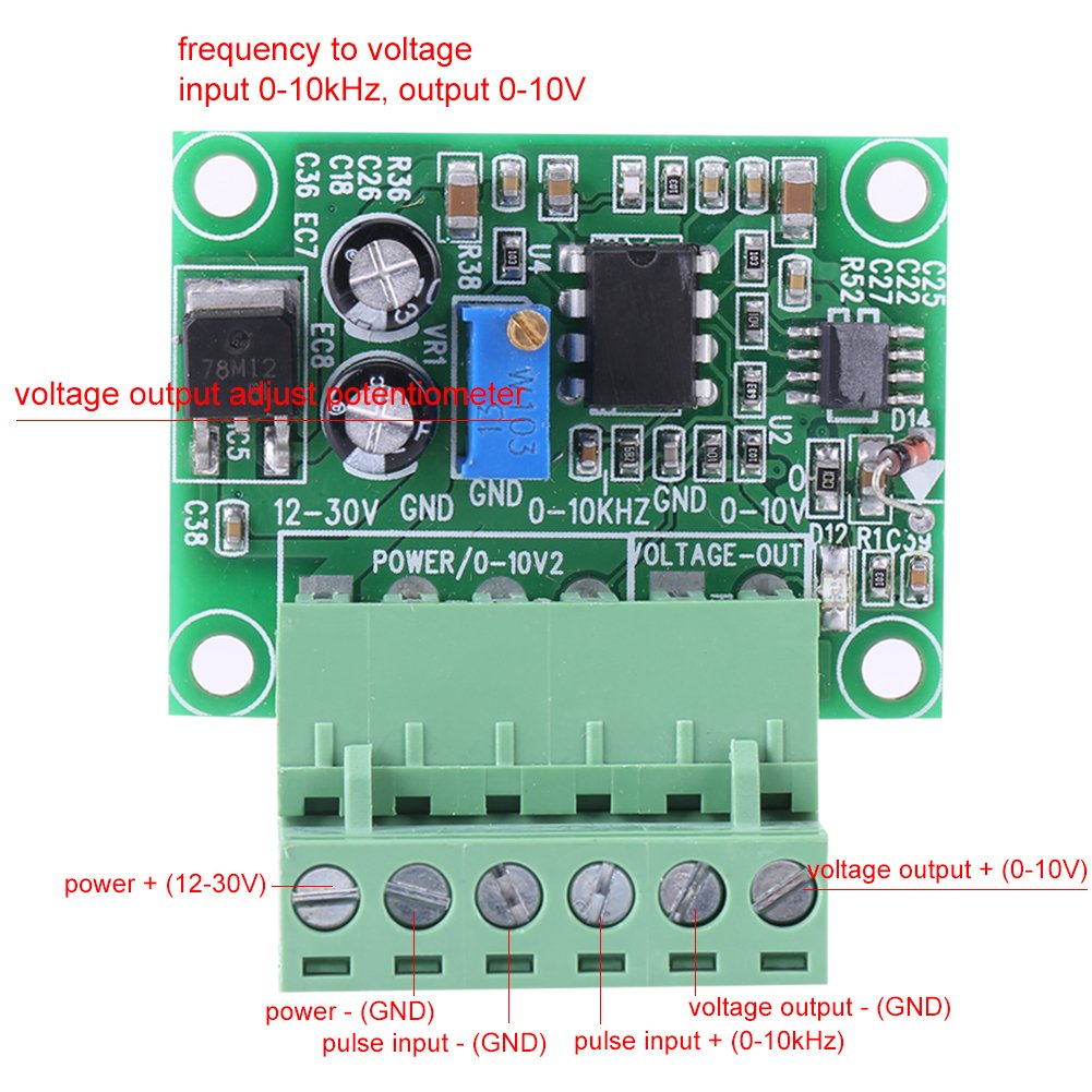 0-10KHz bis 0-10V Frequenz zu Spannungswandler Modul F/V Digital zu Analogplatine zum Schalten von S