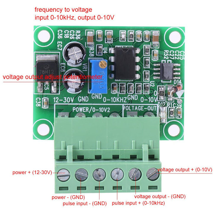 0-10KHz bis 0-10V Frequenz zu Spannungswandler Modul F/V Digital zu Analogplatine zum Schalten von S
