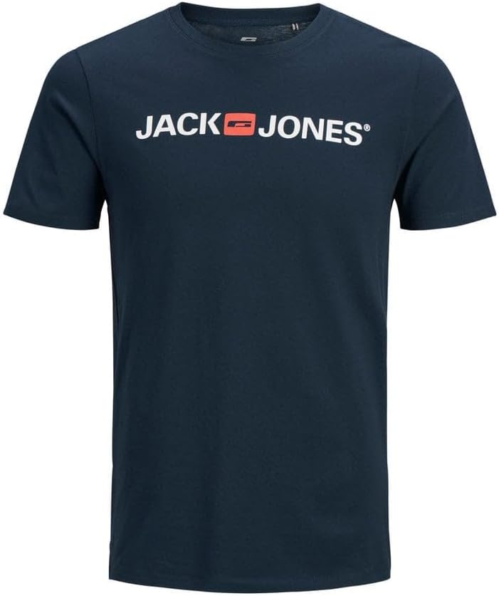 JACK & JONES Male T-Shirt 3er-Pack Logo T-Shirt S Schwarz/Blau/Weiss (/Azul Marino/Blanco), S Schwar