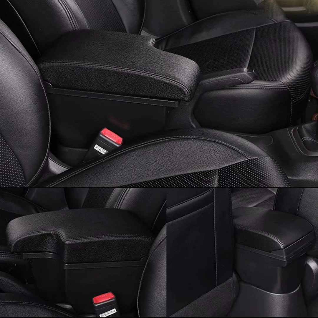 für Juke Armlehnen Doppelschicht Consoles Armlehne Box Auto Aufbewahrungsbox Alles schwarz, Alles sc