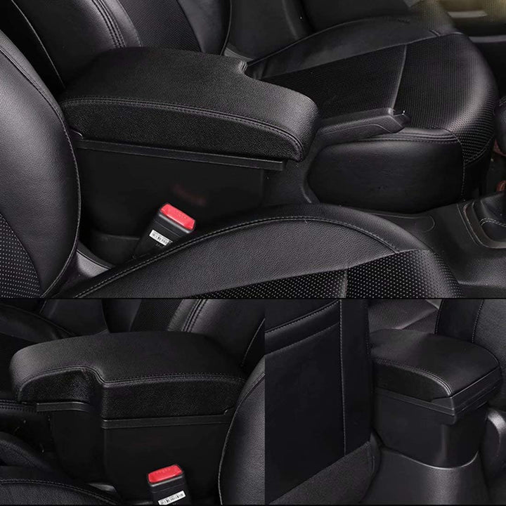 für Juke Armlehnen Doppelschicht Consoles Armlehne Box Auto Aufbewahrungsbox Alles schwarz, Alles sc