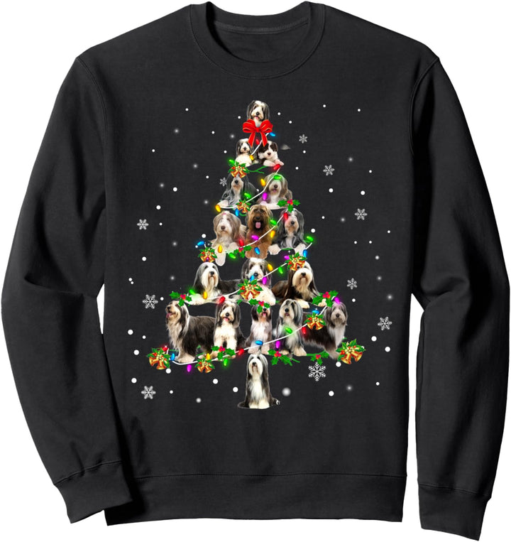 Bearded Collie Christmas Tree X-Mas Sweatshirt