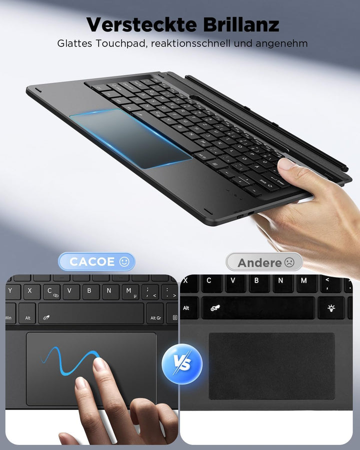 CACOE Bluetooth Tastatur für Surface Pro 12, Ultraslim Keyboard Type Cover für Surface Pro, 7-Farben