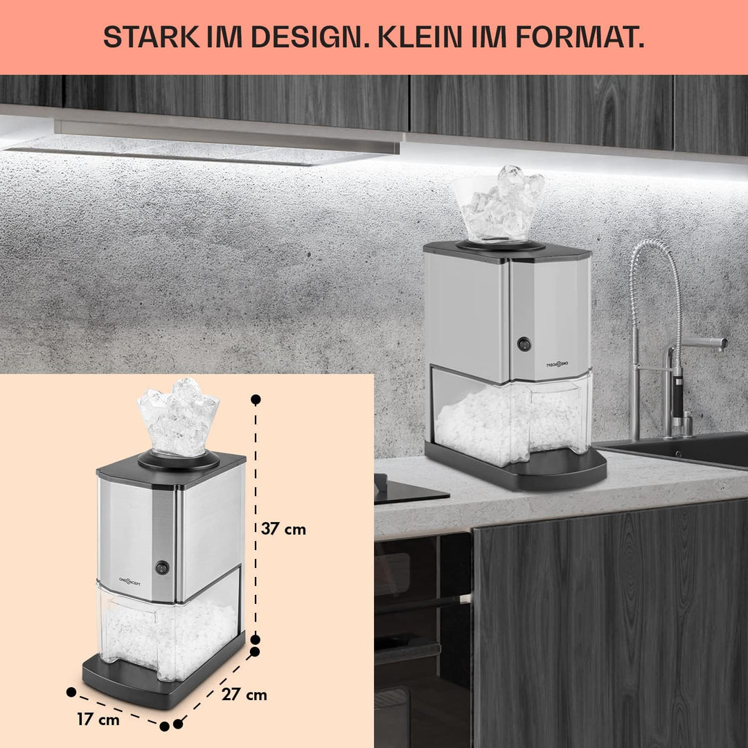 OneConcept Icebreaker - Ice Crusher, Eiscrusher, Eiszerkleinerer, 15 kg/h, 3,5 Liter (etwa 1,75 kg)