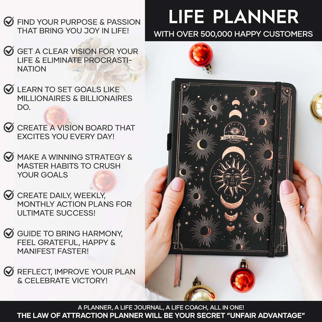 Law of Attraction Planer 2025 – Deluxe-Wochenplaner, Monatsplaner, eine 12-monatige Reise zur Steige