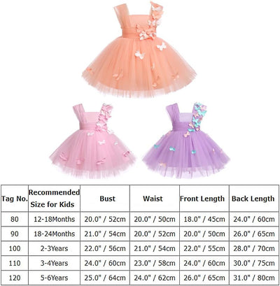 FYMNSI Baby Mädchen Prinzessin Kleid Blumenmädchenkleid Taufkleid Kleinkinder Schmetterling Festlich