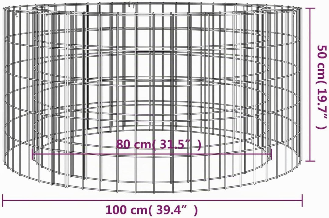 Gecheer Gabionen-Feuerstelle Ø 100 cm Verzinktes Eisen