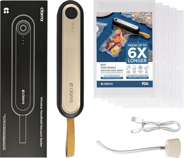 Ciarra Mini Folienschweissgerät, Vakumierergerät für lebensmittel 3 Modi, Automatisches Mini Bag Sea