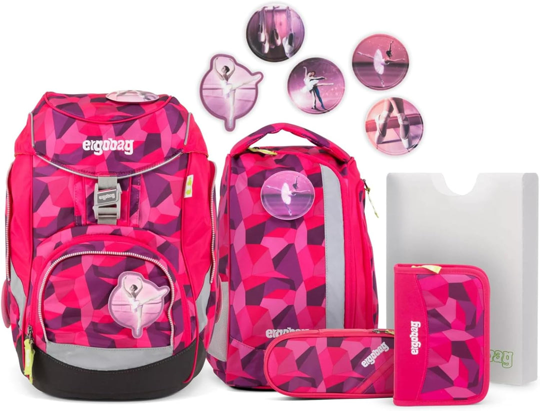 ergobag pack Set ergonomischer Schulrucksack, Set 6-teilig VoltiBär - Petrol Einheitsgrösse