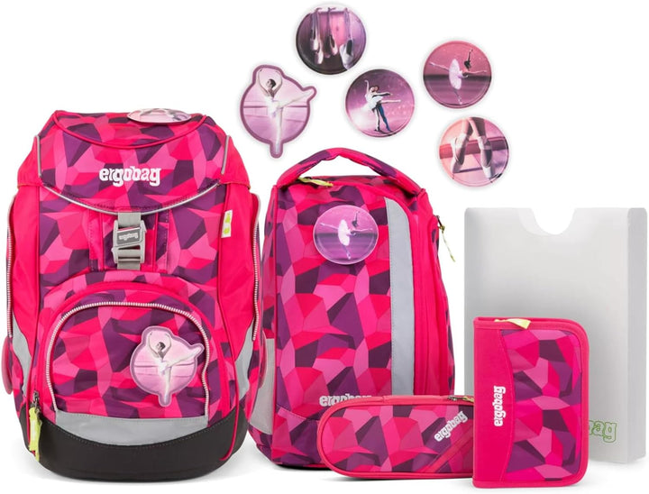 ergobag pack Set ergonomischer Schulrucksack, Set 6-teilig VoltiBär - Petrol Einheitsgrösse