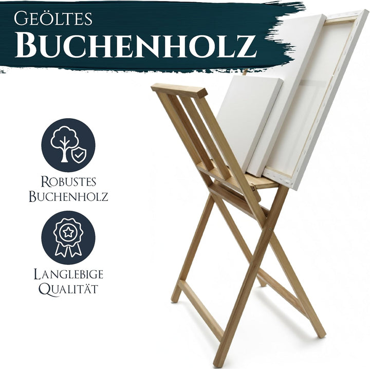 Artina Bilderwippe Bilderständer aus Buchenholz klappbarer Grafik-Ständer 65x48x71 cm – Bilderkrippe