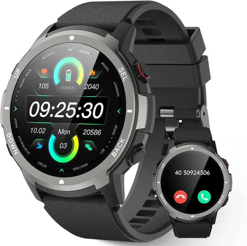 LLKBOHA Smartwatch Damen Herren mit Telefonfunktion-1,39 Zoll Touchscreen, IP68 Wasserdicht mit Herz