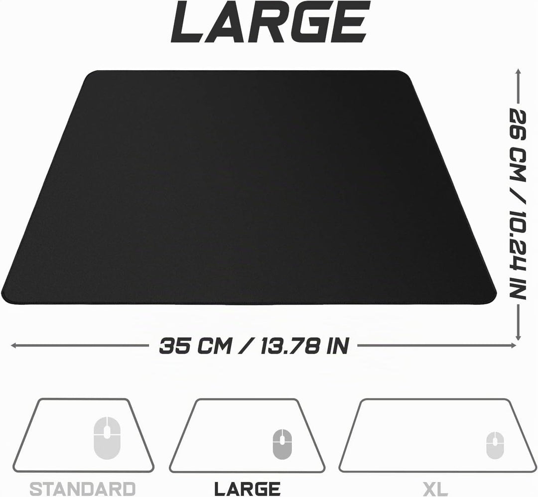 Sidorenko Gaming Mauspad XXL Grau - Grosses Mousepad 350x260 mm - rutschfeste Schreibtischunterlage