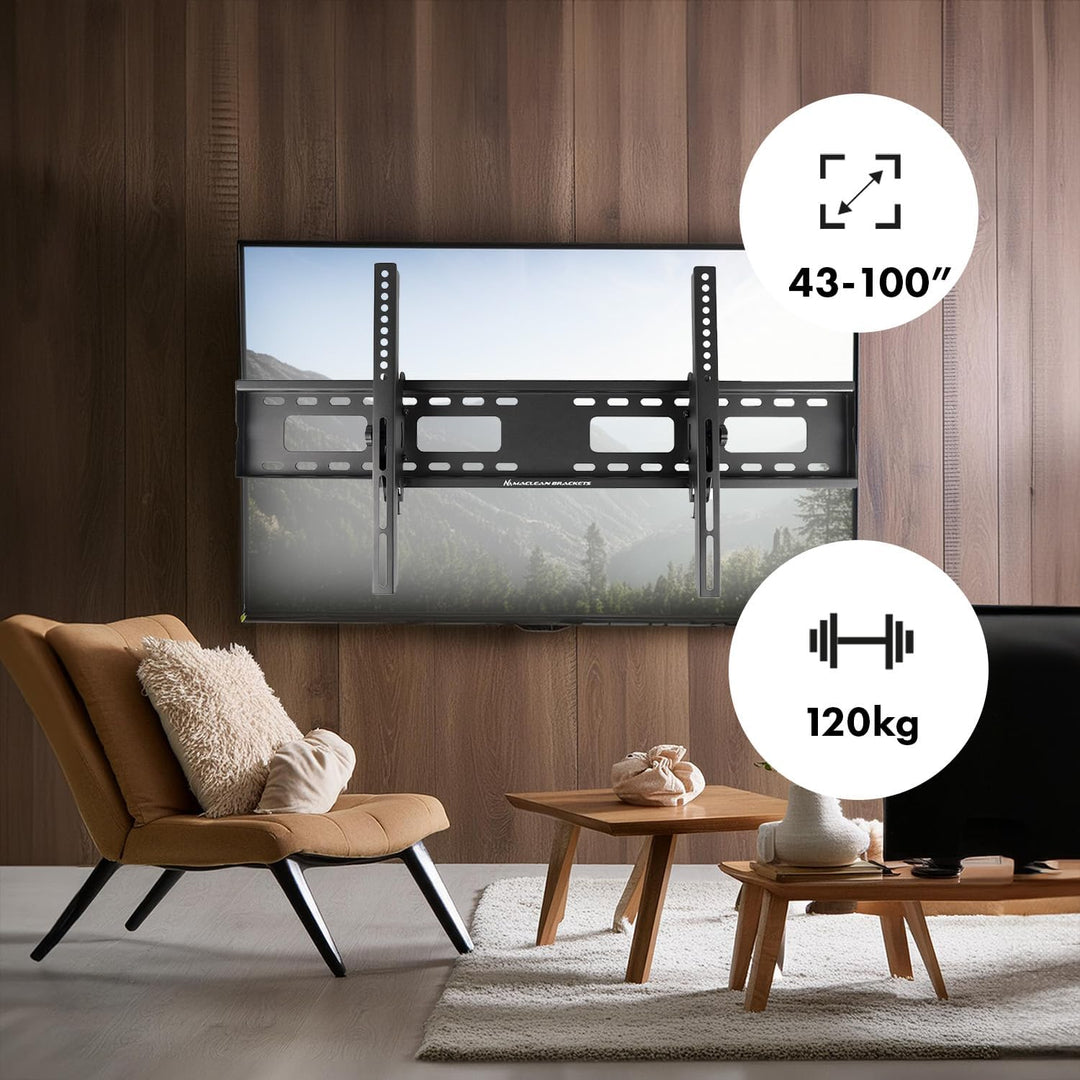 Maclean MC-422 TV Wandhalterung, Universal für 43-100" OLED/QLED/LCD/LED/Plasma Fernseher, max VESA