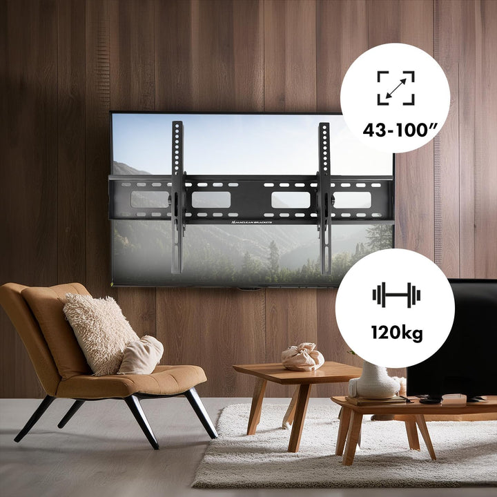 Maclean MC-422 TV Wandhalterung, Universal für 43-100" OLED/QLED/LCD/LED/Plasma Fernseher, max VESA