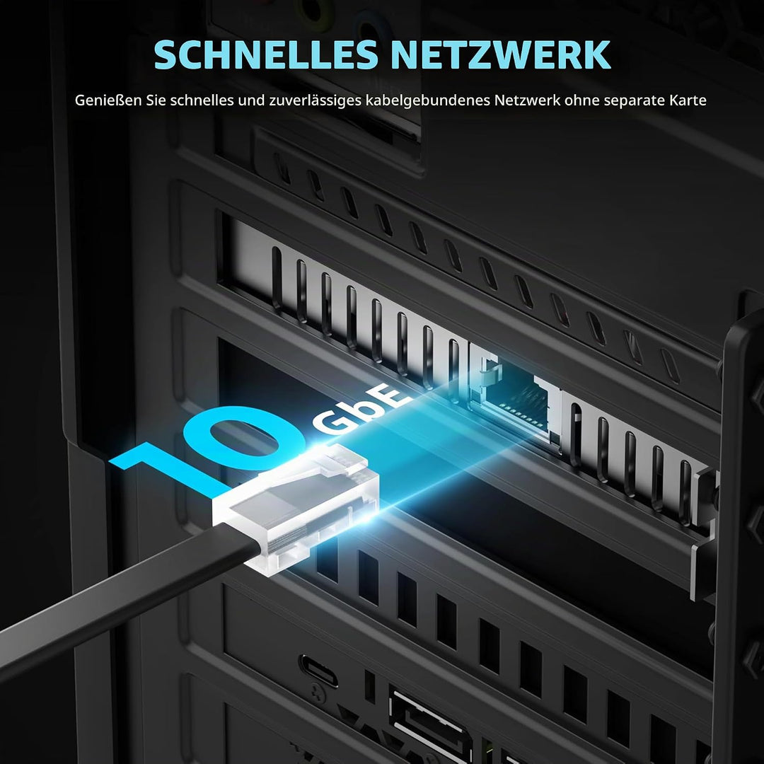 SABRENT PCIe 3.0 x4 m.2 Adapter Karte mit 10GbE, 3× NVMe SSD Slots, Aluminium-Kühlkörper, unterstütz