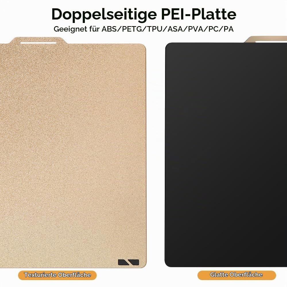 Comgrow PEI-Folie 257x257x2 mm für Bambu Lab 3D-Drucker, doppelseitige Bauplatte mit strukturiertem/