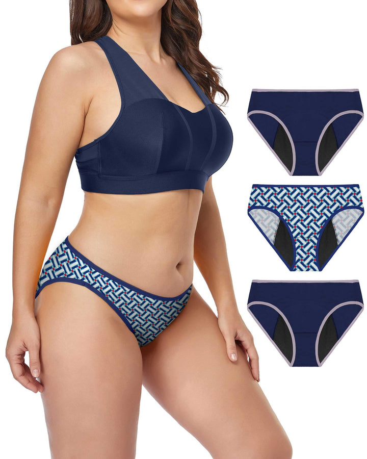 Neione Periodenunterschwäsche Menstruation Unterhosen Perioden Unterwäsche Damen Brazilian Slip XS 3