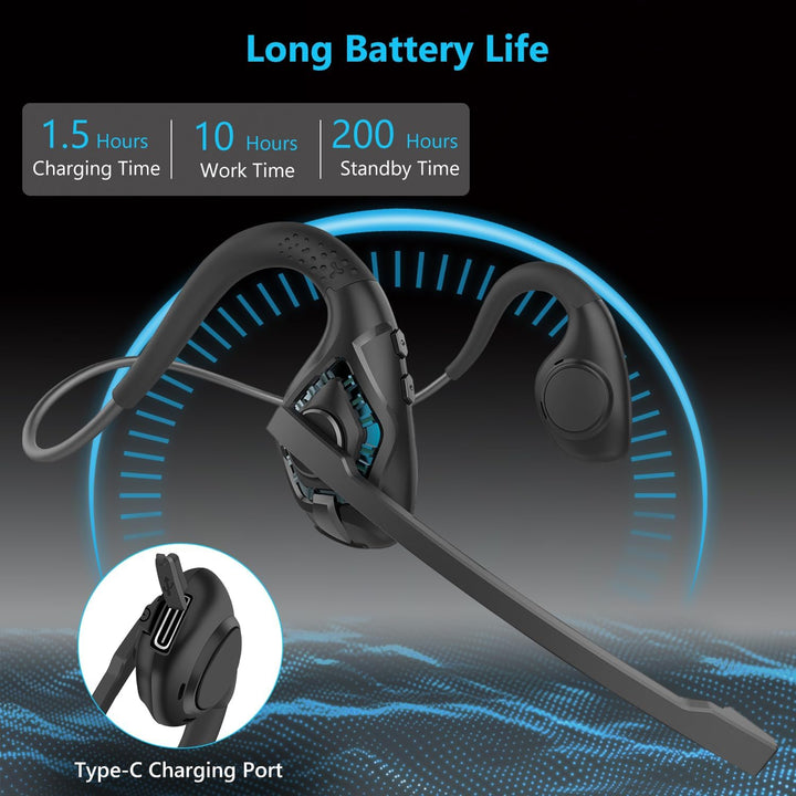 iDIGMALL Bluetooth 5.3 Headset mit Mikrofon, offene Ohr-Kopfhörer mit Geräuschunterdrückung, Mikrofo