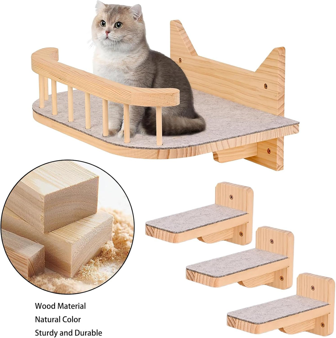 Wand montierte Katze Hängematte Katze Wandregale mit 3 Schritten, Katze Regale und Sitzstangen für W