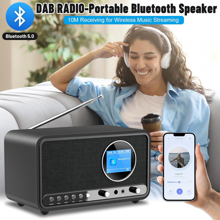 DAB+/FM Radio mit Bluetooth, Digital Radio Küchenradio DAB Plus Radio mit Fernbedienung Küchenradio