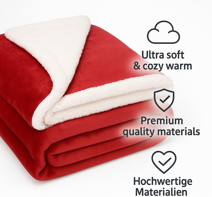 Betz Luxus Flanell Sherpa Kuscheldecke Flauschig Sofa Fleecedecke Verona - Wohndecke XXL Warm Sofade